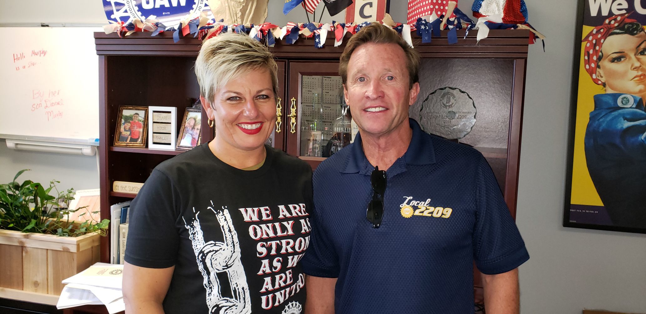 Holli Murphy, UAW Local 2209 president, and Rich LeTourneau, shop chairman